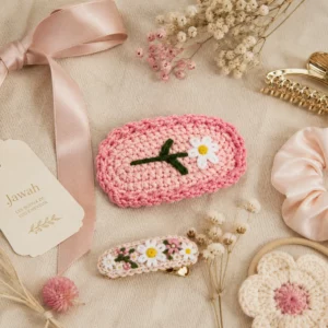 barrette crochet fleurie – collection flora