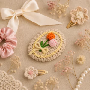 barrette crochet tulipes – collection flora
