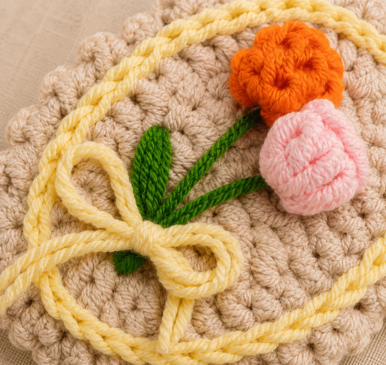barrette crochet tulipes – collection flora barrette crochet tulipes – collection flora