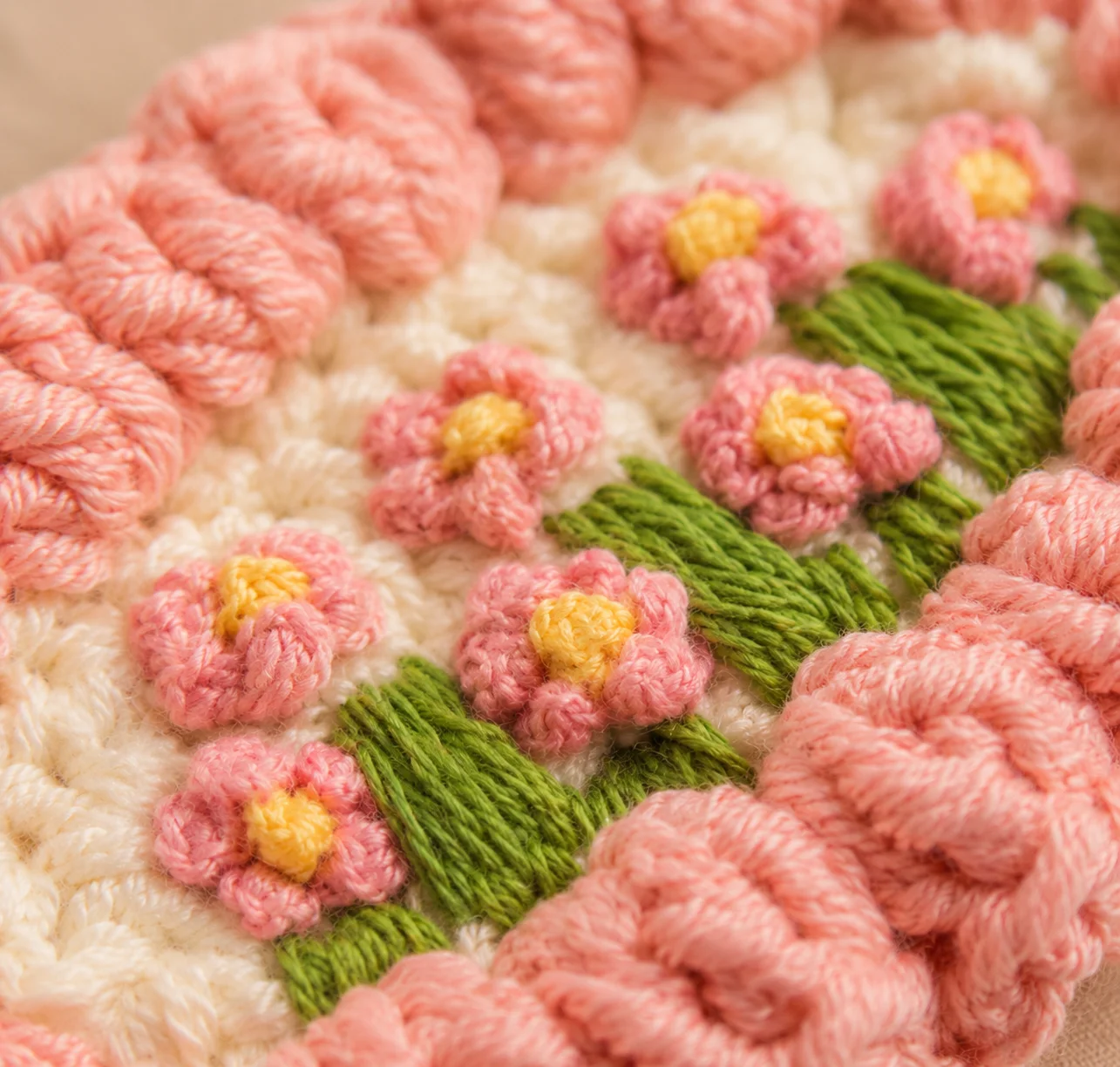 barrette crochet fleurie rosée – collection flora barrette crochet fleurie rosée – collection flora
