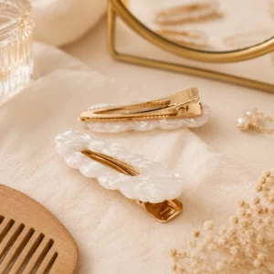 pinces à cheveux nacrée ivoire – collection nacrée