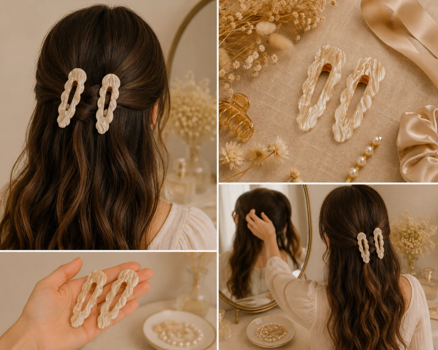 pinces à cheveux nacrée sable – collection nacrée pinces à cheveux nacrée sable – collection nacrée