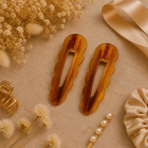 pince à cheveux nacrée ambre doré – collection nacrée
